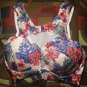 Pink floral bralette